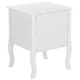 Beliani Bedside Table, White Mdf, 2 Drawers, Curved Cabriole Legs, Compact (W45 X D40 X H58Cm) - thumbnail 4