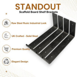 MKGT 4X Scaffold Industrial Shelf Brackets, Rustic Heavy Duty Board Brackets For Floating Shelves Wall-Mounted Shelving Brackets - thumbnail 3