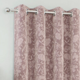 Enhanced Living Cuba Floral Trail Print Suede Pink Thermal Blackout Eyelet Curtains (Pair) - 66 X 72 Inch (168 X 183Cm) - thumbnail 4