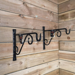 Samuel Alexander Pack Of 2  Heavy Duty Handcrafted Metal 35Cm Black Twisted Wall Bracket Hook For Hanging Basket Planter Bird Feeder - thumbnail 4