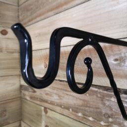 Samuel Alexander Pack Of 2  Heavy Duty Handcrafted Metal 35Cm Black Twisted Wall Bracket Hook For Hanging Basket Planter Bird Feeder - thumbnail 7