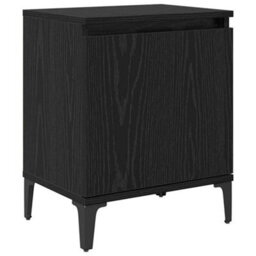 Berkfield Black Oak Nightstand Black Oak Engineered Wood 40 X 30 X 50 Cm - thumbnail 2