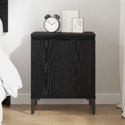 Berkfield Black Oak Nightstand Black Oak Engineered Wood 40 X 30 X 50 Cm - thumbnail 4