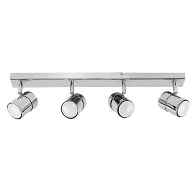 Valuelights Rosie Silver Ceiling Bar Spotlight And Gu10 Spotlight Led 5W Warm White 3000K Bulbs