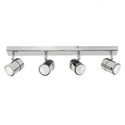 Valuelights Rosie Silver Ceiling Bar Spotlight And Gu10 Spotlight Led 5W Warm White 3000K Bulbs