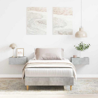 Berkfield Bed Frame 90X200 Cm Concrete Grey Engineered Wood - image 1