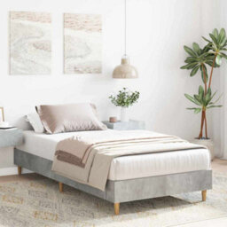 Berkfield Bed Frame 90X200 Cm Concrete Grey Engineered Wood - thumbnail 4