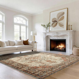 Bedlooms Timeless Cashmere Rug 160X230Cm, Vintage Floral Medallion, Anti-Slip, Stain Resistant, Bed & Dining Room Carpet - thumbnail 8