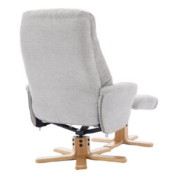 Morris Living The Paris Swivel Recliner Chair & Footstool In Lille Cloud Fabric - thumbnail 7