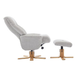 Morris Living The Paris Swivel Recliner Chair & Footstool In Lille Cloud Fabric - thumbnail 6