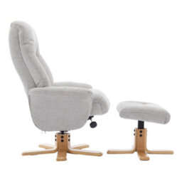 Morris Living The Paris Swivel Recliner Chair & Footstool In Lille Cloud Fabric - thumbnail 5