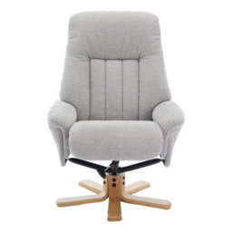 Morris Living The Paris Swivel Recliner Chair & Footstool In Lille Cloud Fabric - thumbnail 3
