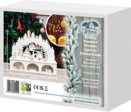 Netagon Christmas Battery Powered Wooden Light Up Festive Scene Ornament - thumbnail 4