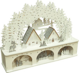 Netagon Christmas Battery Powered Wooden Light Up Festive Scene Ornament - thumbnail 2