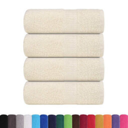 Berkfield Durable Wash Towels 4 Pcs Frogn Cream 30X30 Cm 100% Cotton