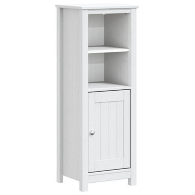 Berkfield Rustic Bathroom Cabinet Berg White 40X34X110 Cm Solid Wood Pine