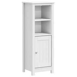 Berkfield Rustic Bathroom Cabinet Berg White 40X34X110 Cm Solid Wood Pine
