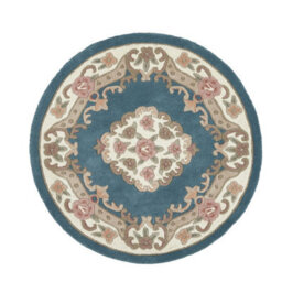 Blue Traditional Wool Rug, Floral Rug With 25mm Thickness, Blue Handmade Rug For Bedroom, & Living Room-67Cm X 210Cm (Runner) - thumbnail 2
