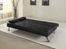 Comfy Living Faux Leather Naples Sofa Bed In Black - thumbnail 2