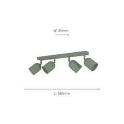Eglo Tilston Steel Minimalist 4-Light Ceiling Spotlight, Green - thumbnail 4