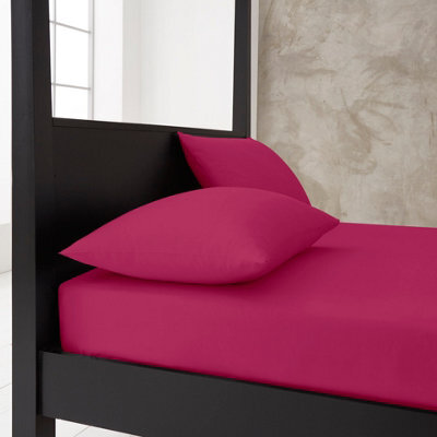 Gc Gaveno Cavailia Premium Super Soft Percale Fitted Sheet Super King Fuchsia