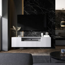 Heze Furniture Elpis 2 Glamour Tv Cabinet 150 Cm Wall Mounted - White Matt - thumbnail 2