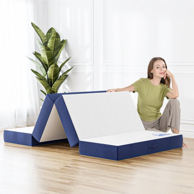 Onemill 6 Inch Foldable Memory Foam Mattress,4 Fold Portable Bed With Washable Cover