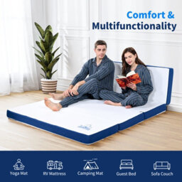 Onemill 6 Inch Foldable Memory Foam Mattress,4 Fold Portable Bed With Washable Cover - thumbnail 4