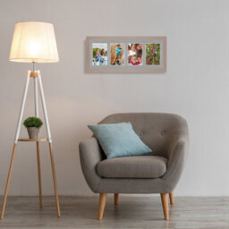 AK Frames 50X20Cm Rose Gold Modern Multi Photo Frame With Silver Mount - Holds 4 Apertures (4X) 6X4 Photos - thumbnail 3
