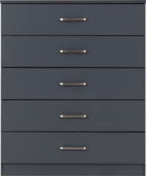 Seconique Dakota 5 Drawer Chest Of Drawers Dark Grey - thumbnail 4