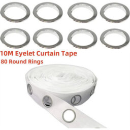 10 Metres Curtain Heading Tape With 80 Round Eyelet Rings For Curtain Blinds - thumbnail 6