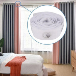 10 Metres Curtain Heading Tape With 80 Round Eyelet Rings For Curtain Blinds - thumbnail 5