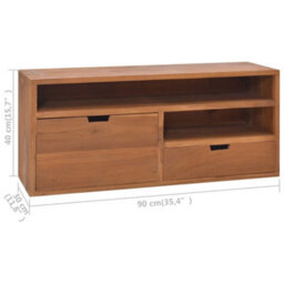 Berkfield Tv Cabinet 90X30X40 Cm Solid Teak Wood - thumbnail 8