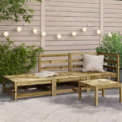 Berkfield Garden Sofa With Footstool 2-Seater Impregnated Wood Pine - image 1