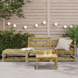 Berkfield Garden Sofa With Footstool 2-Seater Impregnated Wood Pine - thumbnail 3