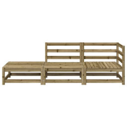 Berkfield Garden Sofa With Footstool 2-Seater Impregnated Wood Pine - thumbnail 4