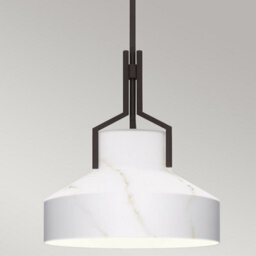 Luminosa Lighting Elstead Quoizel Brecken Dome Pendant Ceiling Light Classic Old Bronze And Cased Opal Glass Shade 2X E27 - thumbnail 5