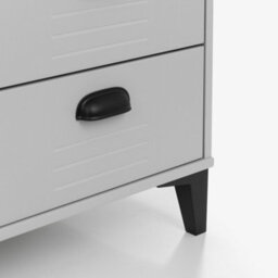 Julian Bowen Lakers Grey 4 Drawer Dresser, Locker Effect, Wood, Horizontal Chest, Height: 80 X Width: 84 X Depth: 40Cm - thumbnail 4