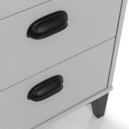 Julian Bowen Lakers Grey 4 Drawer Dresser, Locker Effect, Wood, Horizontal Chest, Height: 80 X Width: 84 X Depth: 40Cm - thumbnail 5
