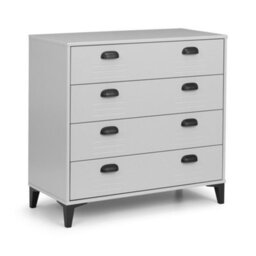 Julian Bowen Lakers Grey 4 Drawer Dresser, Locker Effect, Wood, Horizontal Chest, Height: 80 X Width: 84 X Depth: 40Cm - thumbnail 2