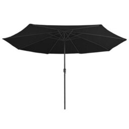 Berkfield Outdoor Parasol With Metal Pole 400 Cm Black - thumbnail 3