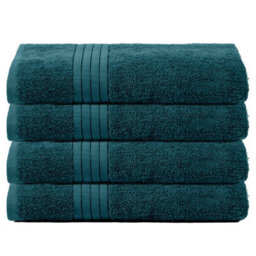 Ohs 4 Pack Of 100% Cotton Bath Sheet, 90 X 150Cm - Dark Teal