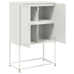 Berkfield Highboard White 68.5X38.5X107 Cm Steel - thumbnail 9