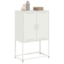 Berkfield Highboard White 68.5X38.5X107 Cm Steel - thumbnail 4