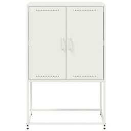 Berkfield Highboard White 68.5X38.5X107 Cm Steel - thumbnail 6