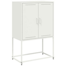 Berkfield Highboard White 68.5X38.5X107 Cm Steel - thumbnail 2