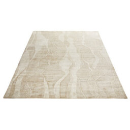 Beige Wool Abstract Luxurious Modern Easy To Clean Abstract Dining Room Bedroom And Living Room Rug -274Cm X 366Cm - thumbnail 5