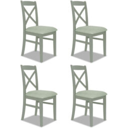 Statement Furniture Florence Crossback Upholstered Seat Chairs Set Of 4 - Sage Green - thumbnail 1