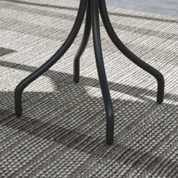 Wyld Haus Nari 66Cm Galvanised Steel Grey Wood-Grain Round Garden Table - Slatted Design - 71.5Cm High - thumbnail 8