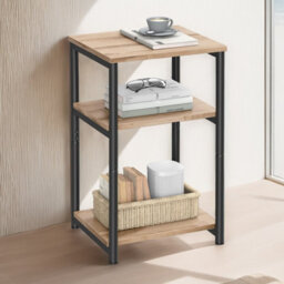 Ledrem Sofa Side Table, 3-Tier End Table, Bedside Table With Steel Frame, For Living Room, Bedroom, Home Office, Industrial Style - thumbnail 3